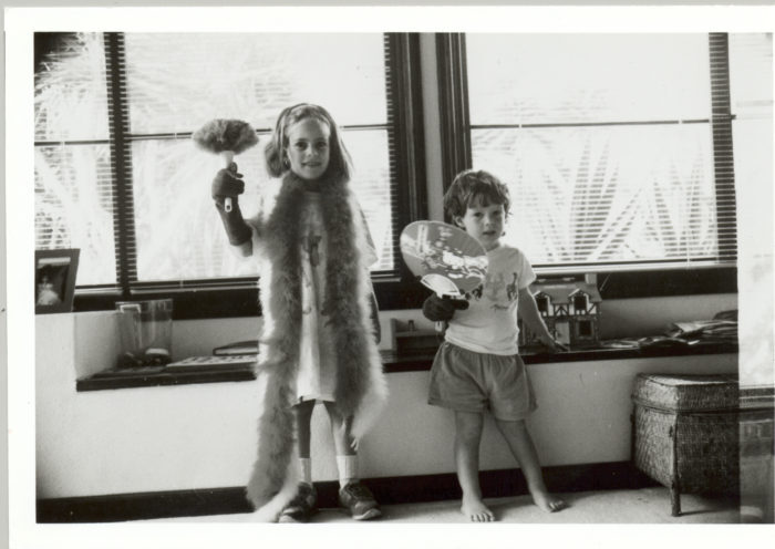 Ariel and Jake Glaser playing dress-up