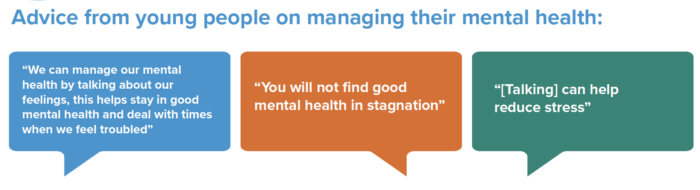 Advice from young people on managing their mental health