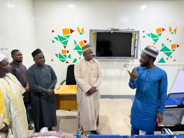 Officials tour the new youth-friendly center in Taraba, Nigeria. Photo by Ivan Teri, 2022