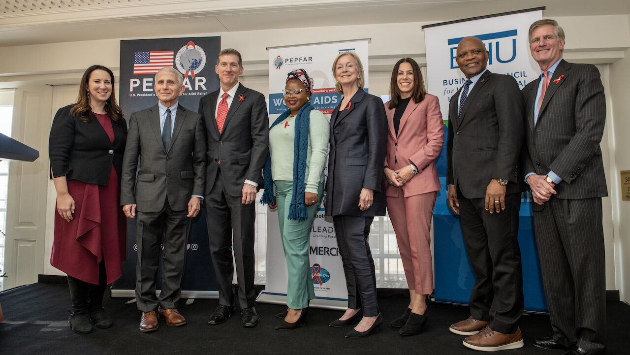 Dee Mphafi and speakers at 2022 World AIDS Day event hosted by PEPFAR and BCIU