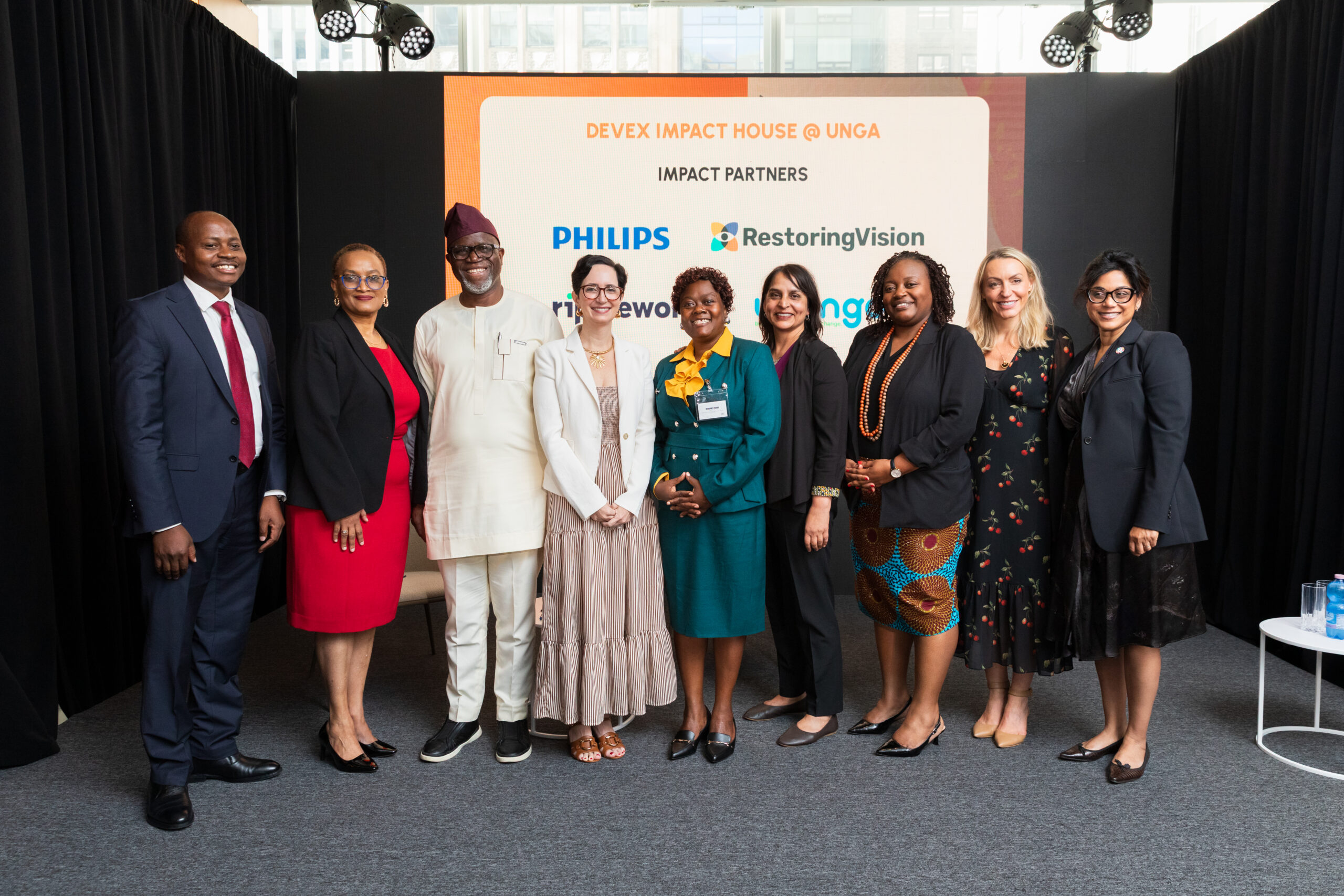 Leaders at Power of Partnerships event at Devex Impact House at UNGA